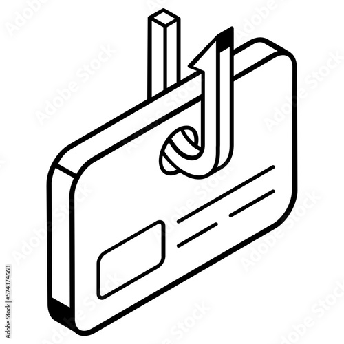 A card phishing icon in isometric design 