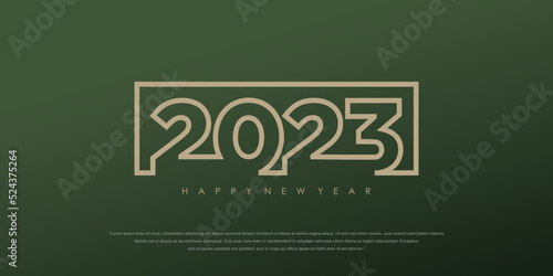 2023 Happy New Year logo text design. 2023 number design template. Vector illustration.