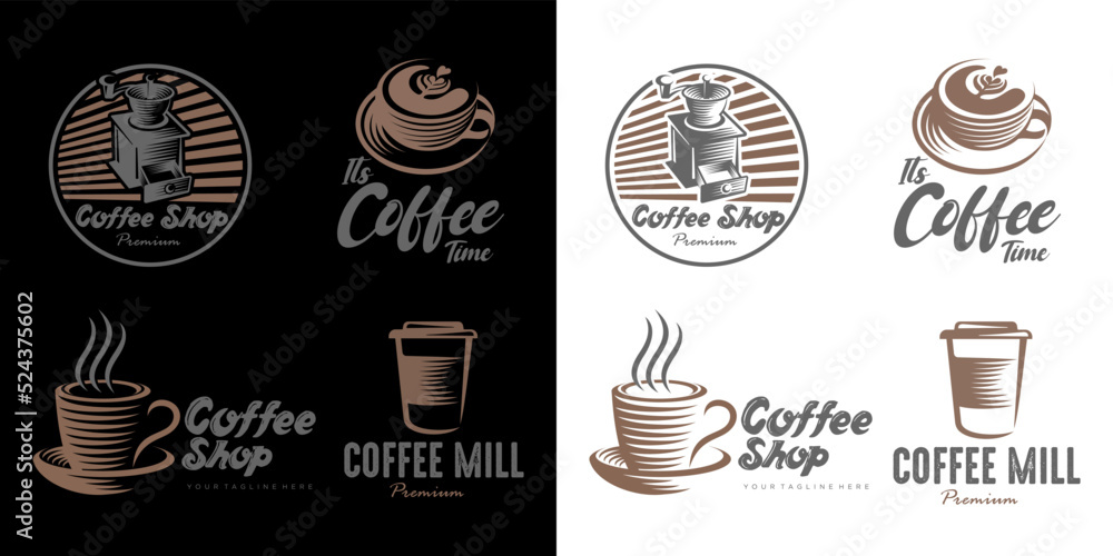 Coffee icon set logo design , vector illustration. Coffee icon set logo design , vector illustration.