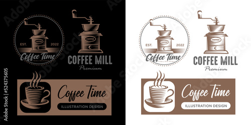 Coffee icon set logo design , vector illustration.