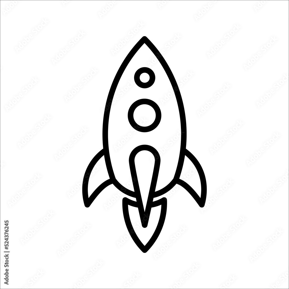 Vector icon rocket flying on white background. eps 10 Vector icon rocket flying on white background. eps 10