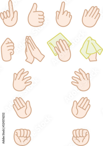 シンプルな手のイラストセット