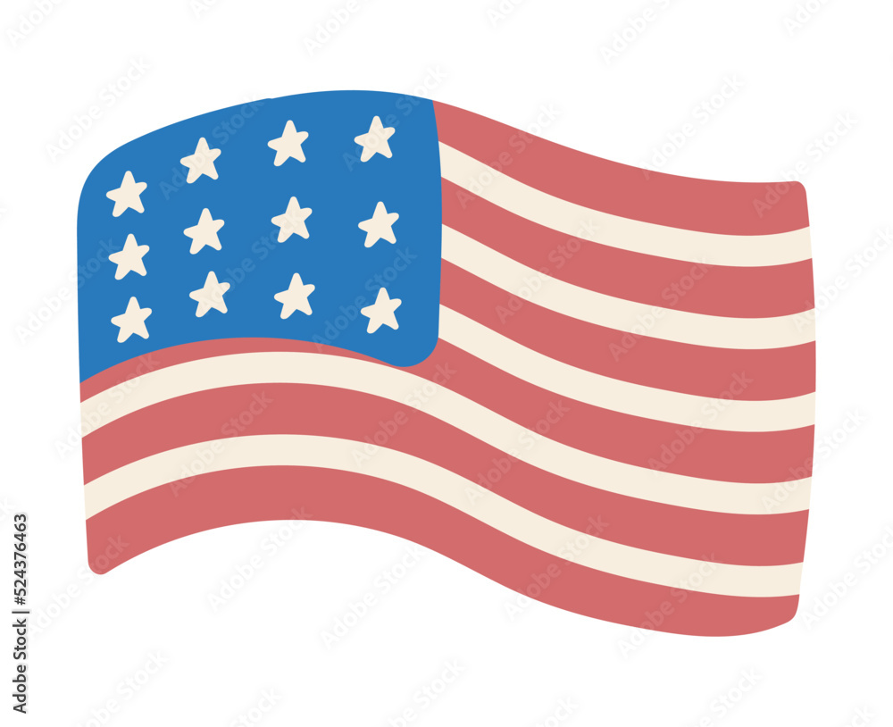 Fototapeta premium USA flag national cartoon icon