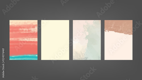 Set of colorful vector watercolor backgrounds for poster, brochure or flyer, Bundle of watercolor posters, flyers or cards. Banner template.
