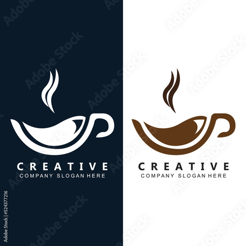 Beans And Coffee Cup Logo Template vector icon design
