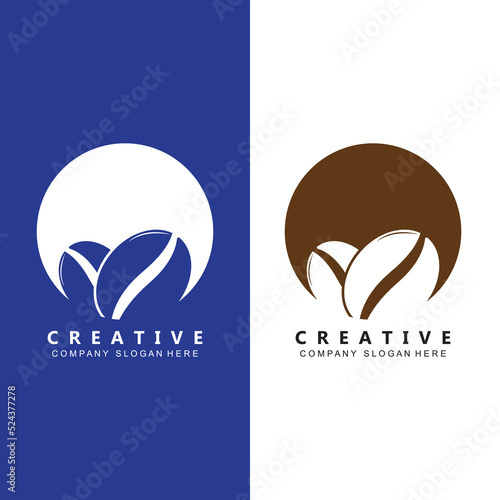 Beans And Coffee Cup Logo Template vector icon design
