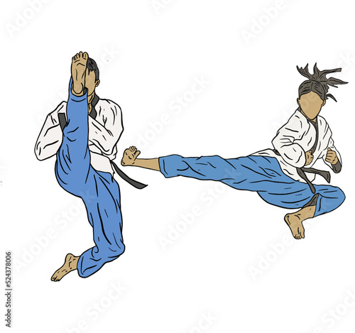 taekwondo design vector illustration, Creative taekwondo  logo design concepts template, icon symbol