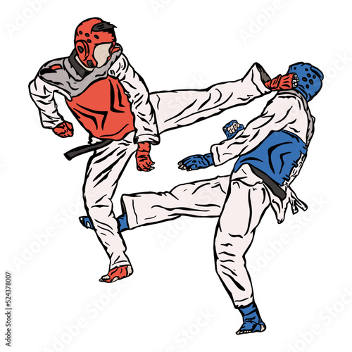 taekwondo design vector illustration, Creative taekwondo logo design concepts template, icon symbol