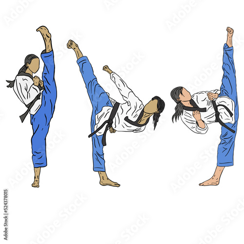 taekwondo design vector illustration, Creative taekwondo  logo design concepts template, icon symbol