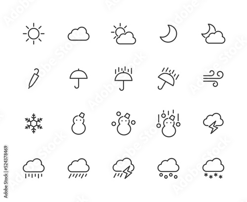 天気の線画アイコン