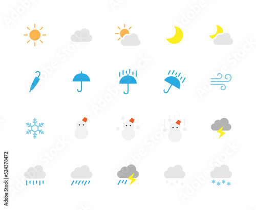 天気のアイコン（線なし）