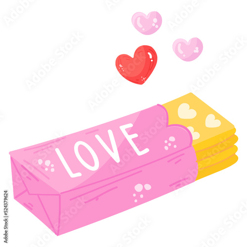 A handy flat sticker of bubblegum