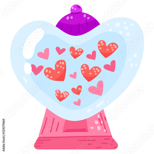 Check out flat sticker of valentine bubblegum 