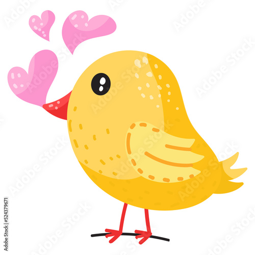 Premium flat sticker icon of lovebird 