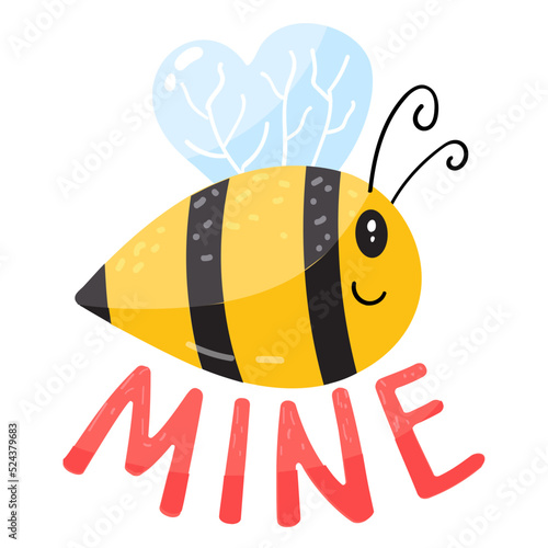 Captivating flat sticker of be mine 