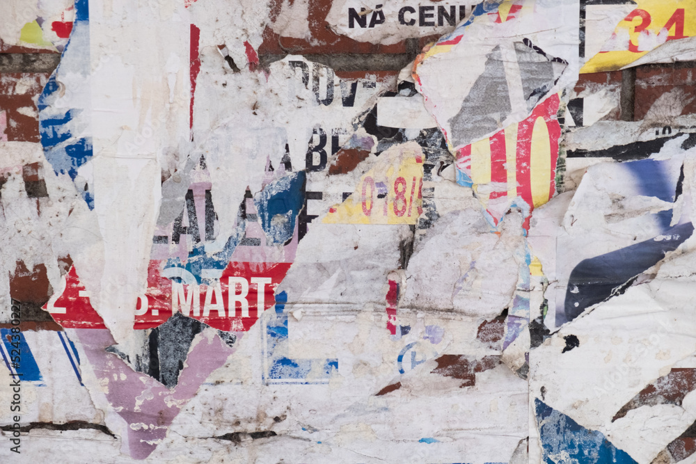 Torn grungy poster background. Abstract and ripped paper collage Torn grungy poster background. Abstract and ripped paper collage