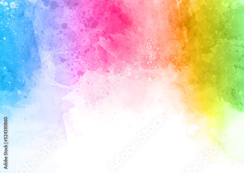 Rainbow coloured watercolour texture background