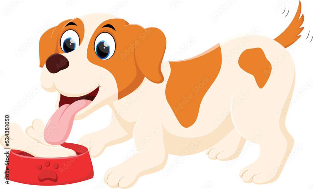 Cute dog with bone isolated on white Cute dog with bone isolated on white