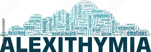 Alexithymia word cloud conceptual design isolated on white background.