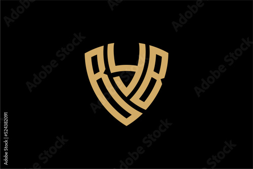BYB creative letter shield logo design vector icon illustration photo