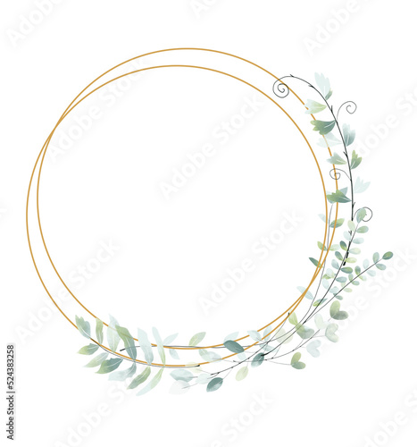Green leaf watercolor floral bouquet Png, Greenery Elements Wildflowers Spring with Wreaths on Transparent background Png