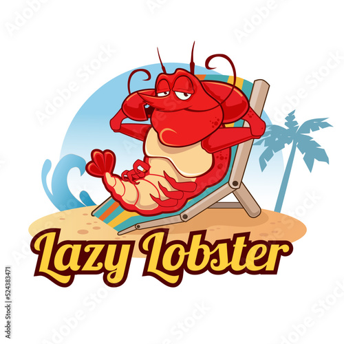 lobster mascot cartoon in vector