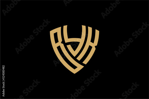 BYK creative letter shield logo design vector icon illustration photo