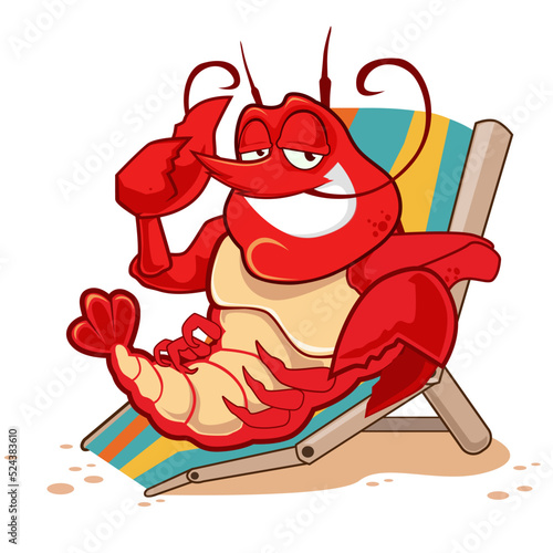 lobster mascot cartoon in vector