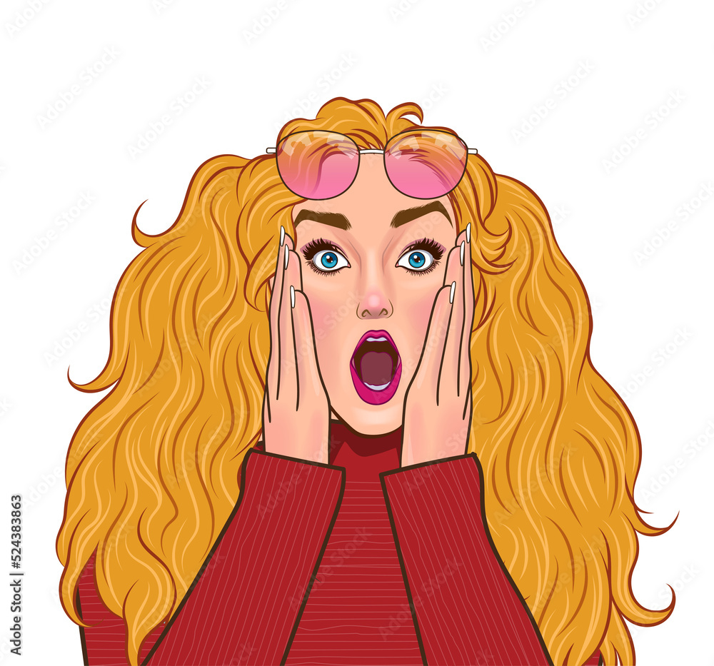 shocked and surprised face character pop art comics shocked and surprised face character pop art comics