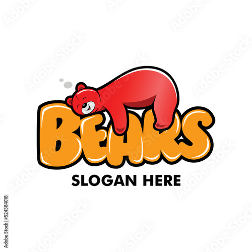 illustration of  a bear bear cartoon bear vector logo