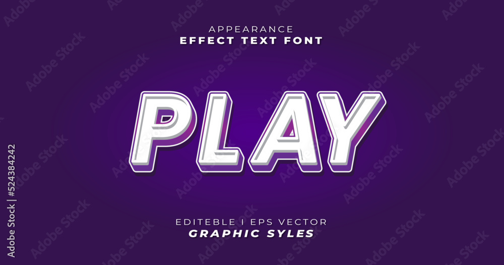 Editable vector text effect font