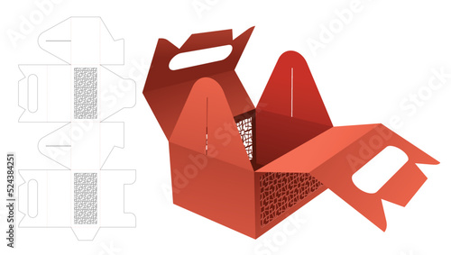 packaging box die cut template and 3D mockup