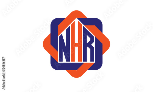 NHR three letter real estate logo with home icon logo design vector template | construction logo | housing logo | engineering logo | initial letter logo | minimalist logo | property logo | photo