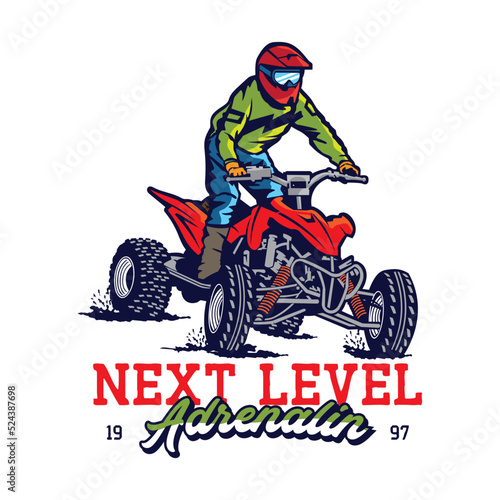 ATV Extreme sport racing, good for tshirt design and championship event logo