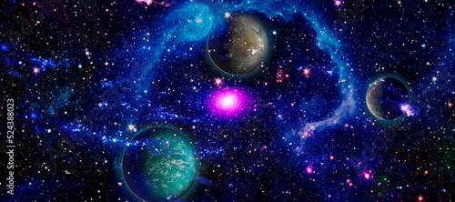Fototapeta Naklejka Na Ścianę i Meble -  planets, stars and galaxies in outer space showing the beauty of space exploration. Elements furnished by NASA