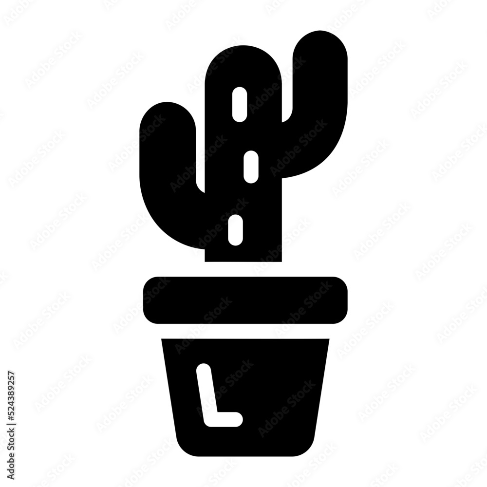cactus glyph icon cactus glyph icon