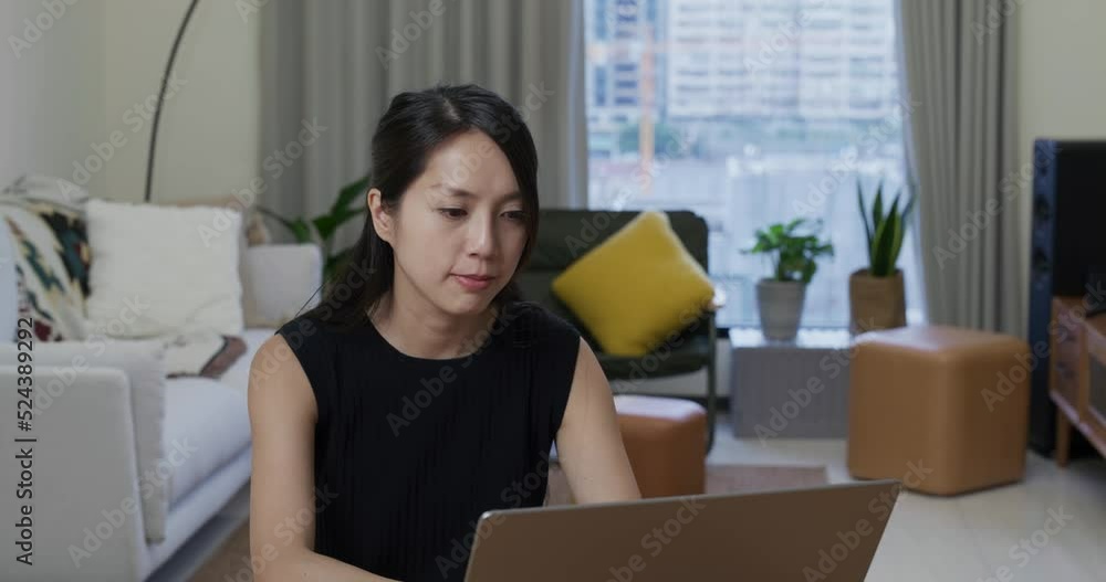 Woman work on laptop computer at home Woman work on laptop computer at home