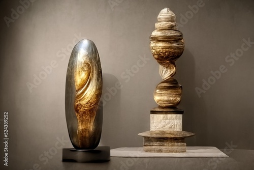 Baroque style sculpture, digital art, 3d illustration photo