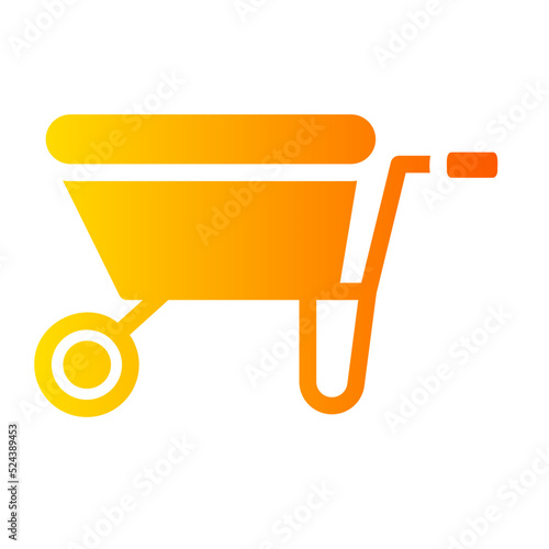 wheel barrow gradient icon