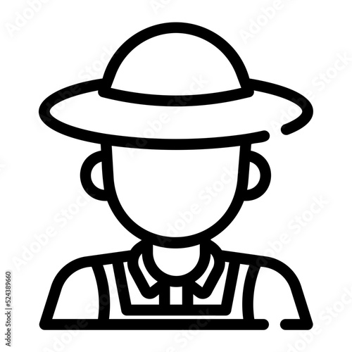 farmer line icon