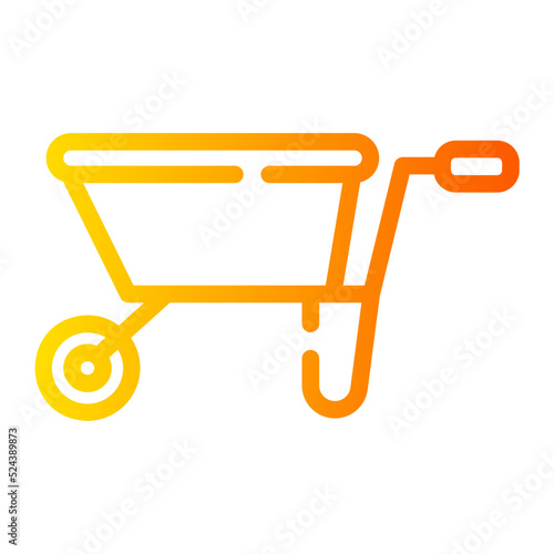 wheel barrow gradient icon