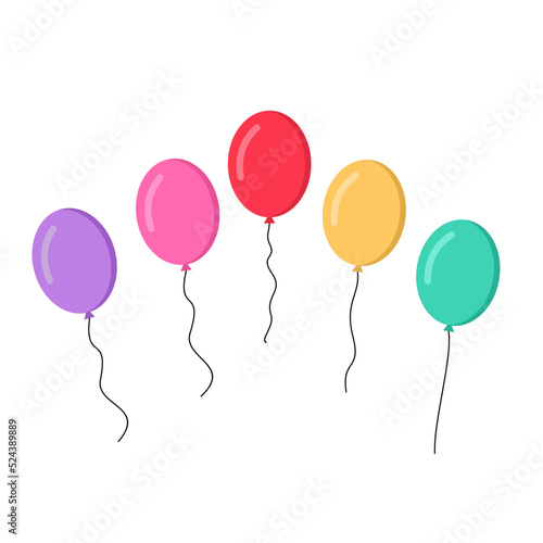 balloon in cartoon style.flat icon for celebrate and carnival.bunch of balloons for birthday and party.