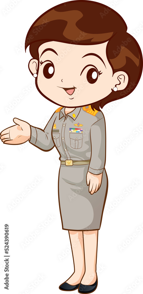 Thai Government Officer character in welcome and sawasdee