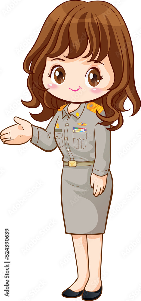 Thai Government Officer character in welcome and sawasdee Thai Government Officer character in welcome and sawasdee