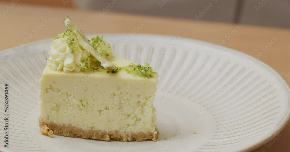 Slice of lemon cheese cake Slice of lemon cheese cake