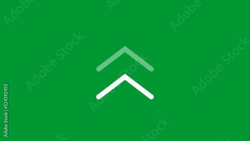 Swipe up loop button animation for social media on green background. Motion graphics