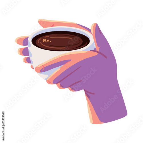 hands with coffee cup