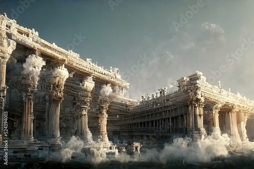 Ancient roman architecture, digital art, 3d illustration