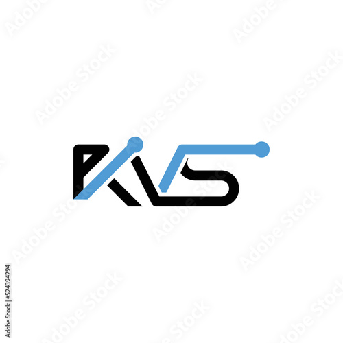 Letter KVS Circuit Technology Logo, alphabet capital letter KVS Circuit Technology Design Template