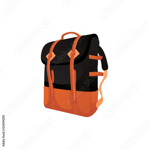 Hiking bags. Camping and travel rucksack for mountain hiking and expedition. Military adventure knapsack, Backpack isolated on white. Realistic vector 3d illustration